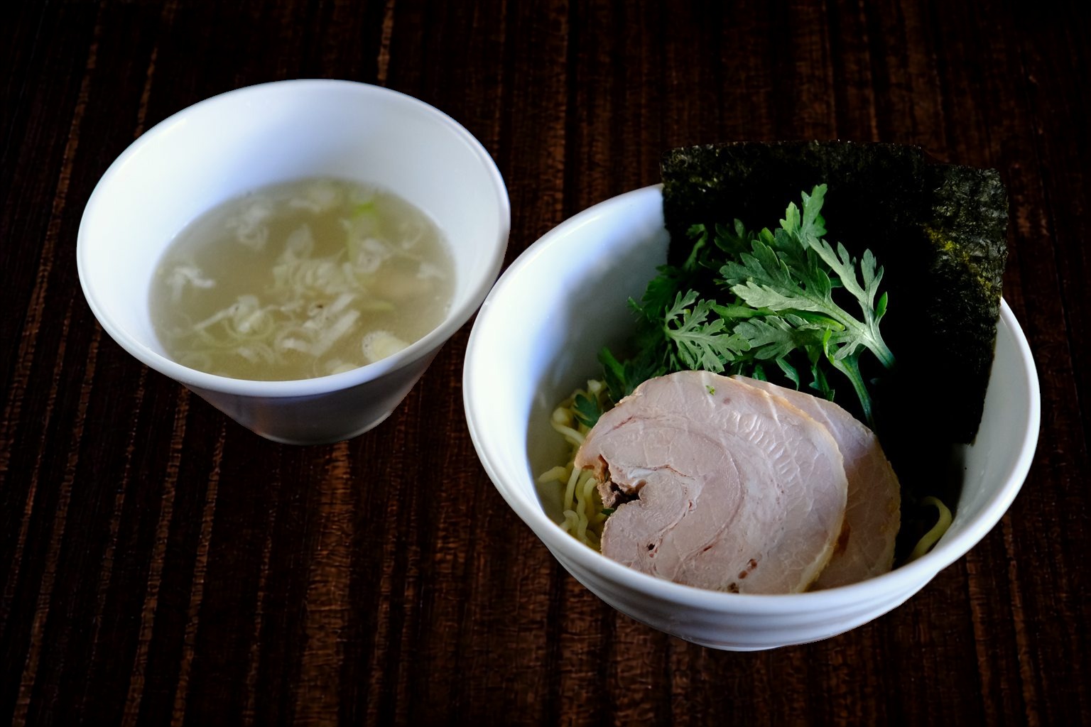 本丸塩つけ麺 — 麺の香りと塩スープの余韻を、つけ麺仕立てで。